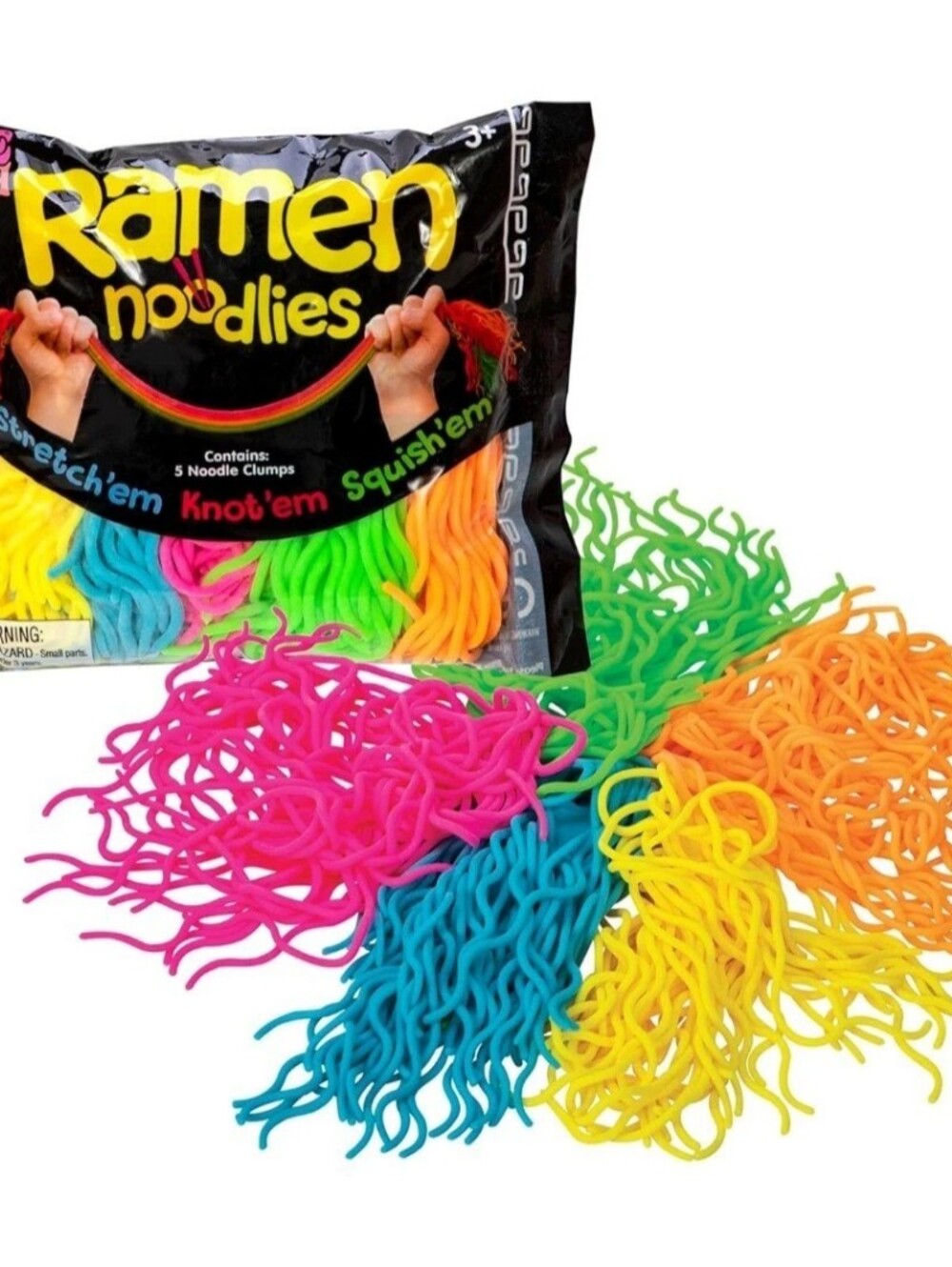 Needoh Ramen Noodlies Stretchy Sensory Noodlies - Bright Neon Mix
